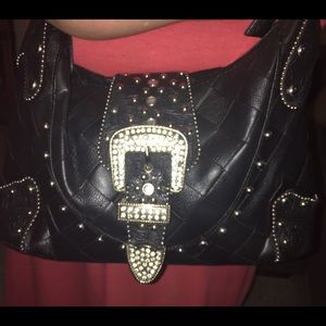 Black western style handbag